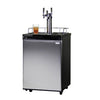 Image of Kegco KOM20S-3NK Triple Faucet Kombucharator with Black Cabinet and Stainless Steel Door