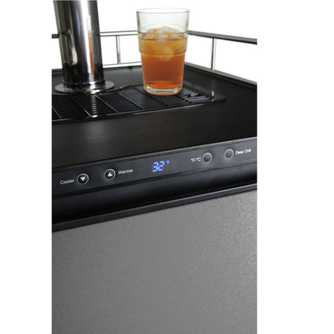 Kegco KOM30S-3NKThree Faucet Digital Kombucha Dispense System - Black Matte Cabinet and Stainless Steel Door