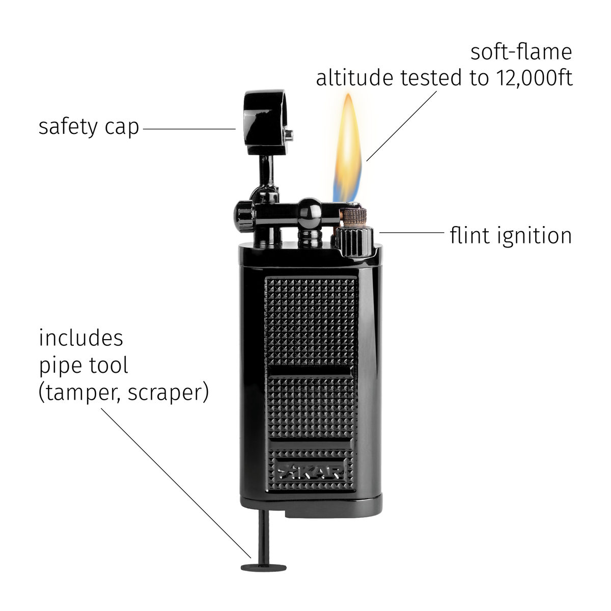 XIKAR® Pipeline Soft-Flame Cigar Lighter