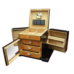 The Baccus Desktop Humidor with Side Storage by Prestige Import Group