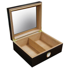 The Chalet Black or Cherry Glass Top Humidor by Prestige Import Group