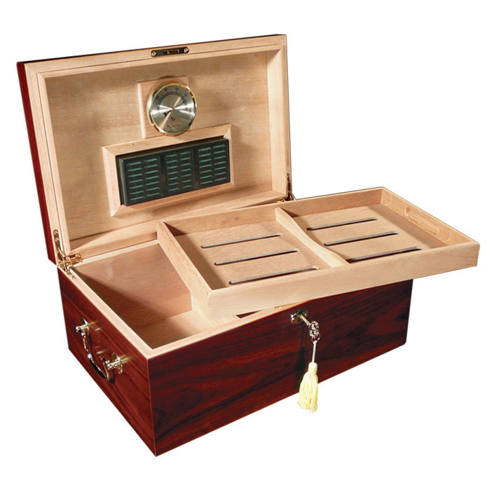  Prestige Import Group Monte Carlo Wood Cigar Humidor with Side  Handles - Up to 120 Capacity - Color: Dark Cherry : Health & Household