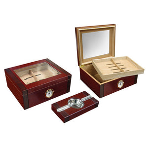 The Sovereign 2-Tone Desktop Cigar Humidor Set by Prestige Import Group
