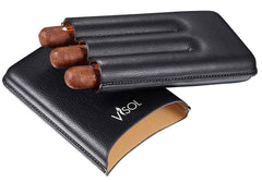 Visol Dakota Black 60 Ring Gauge Cigar Case - Holds 3 Cigars - Humidor Enthusiast