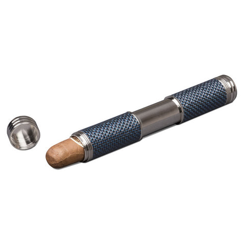 Visol, Visol Blue Kevlar Cigar Tube - Holds One 54 Ring Gauge Cigar, Humidor - Humidor Enthusiast