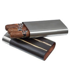 Visol, Visol Carver Ashburl and Stainless Steel Case, Humidor - Humidor Enthusiast