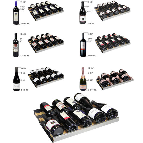 Allavino 349 Bottle Three Zone Stainless Steel Side-by-Side Wine Refrigerator