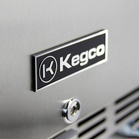 Kegco HK38BSC-L-2 Dual Faucet Digital Commercial Undercounter Kegerator with X-CLUSIVE Premium Direct Draw Kit - Left Hinge