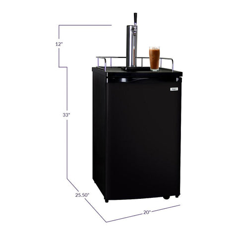 Kegco ICK19B-1 Javarator Cold-Brew Coffee Dispenser with Black Cabinet and Door