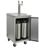 Image of Kegco XCK-1S-2 Commercial Grade Dual Two Keg Tap Faucet Kegerator - All Stainless Steel Unit7