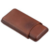 Image of Visol Legend Brown Genuine Leather Cigar Case - Holds 3 Cigars