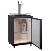 Image of Kegco Z163B-2NK Two Faucet Commercial Grade Kegerator with Digital Temp Control - Black Cabinet with Black Door